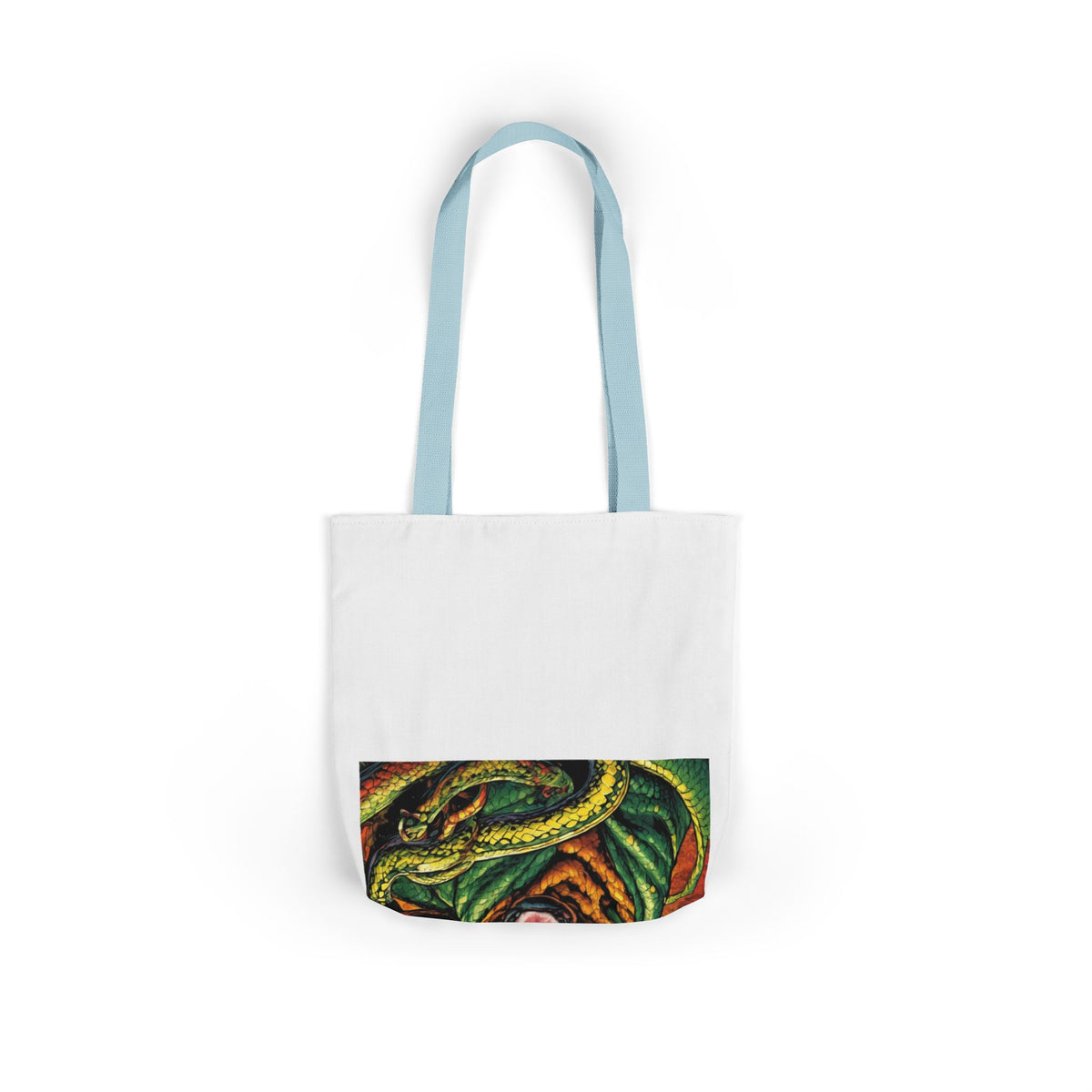 Surreal Serpent Hound Dark Fantasy Canvas Tote Bag