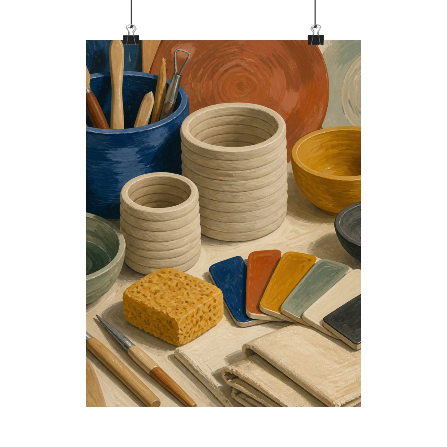 Handbuilt Ceramics Studio Art Poster