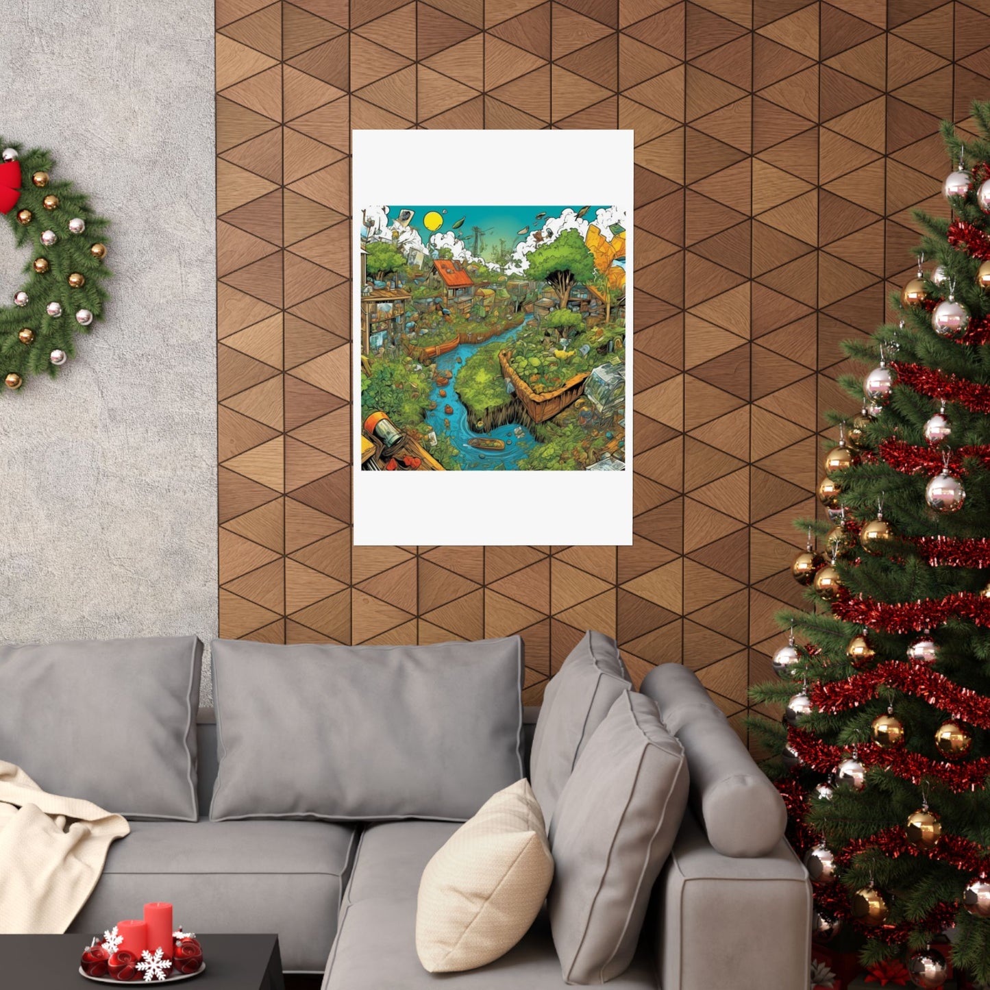 Whimsical Garden Stream Nature Gift Art Poster