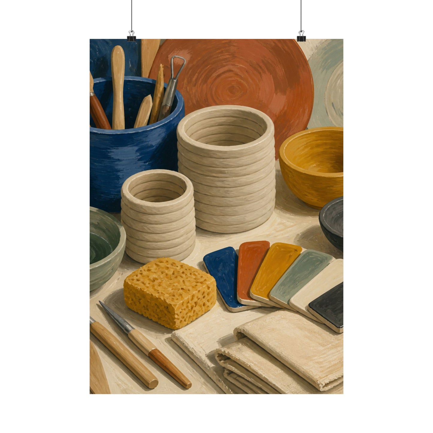Handbuilt Ceramics Studio Art Poster