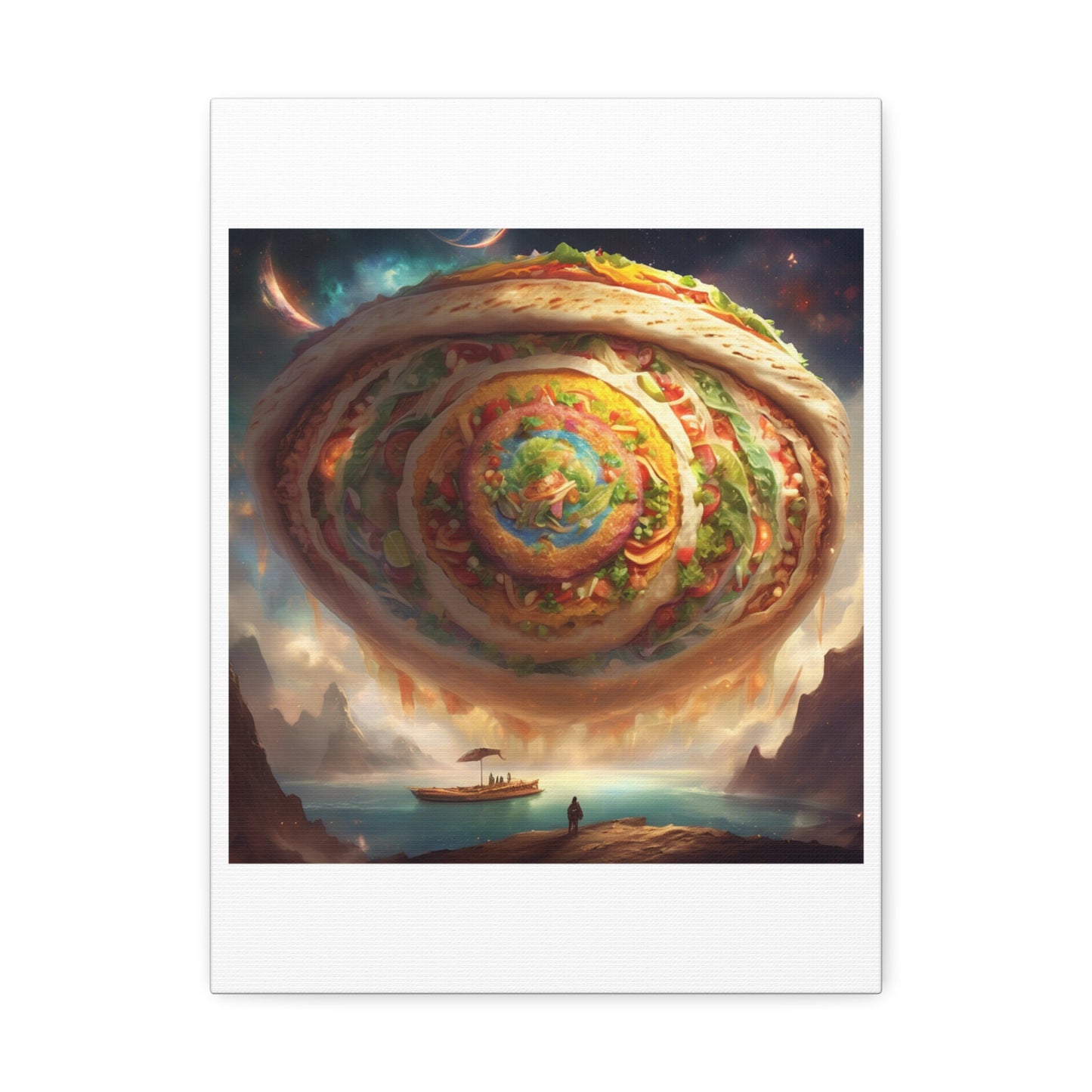 Cosmic Taco Portal Surreal Food Fantasy Art Canvas
