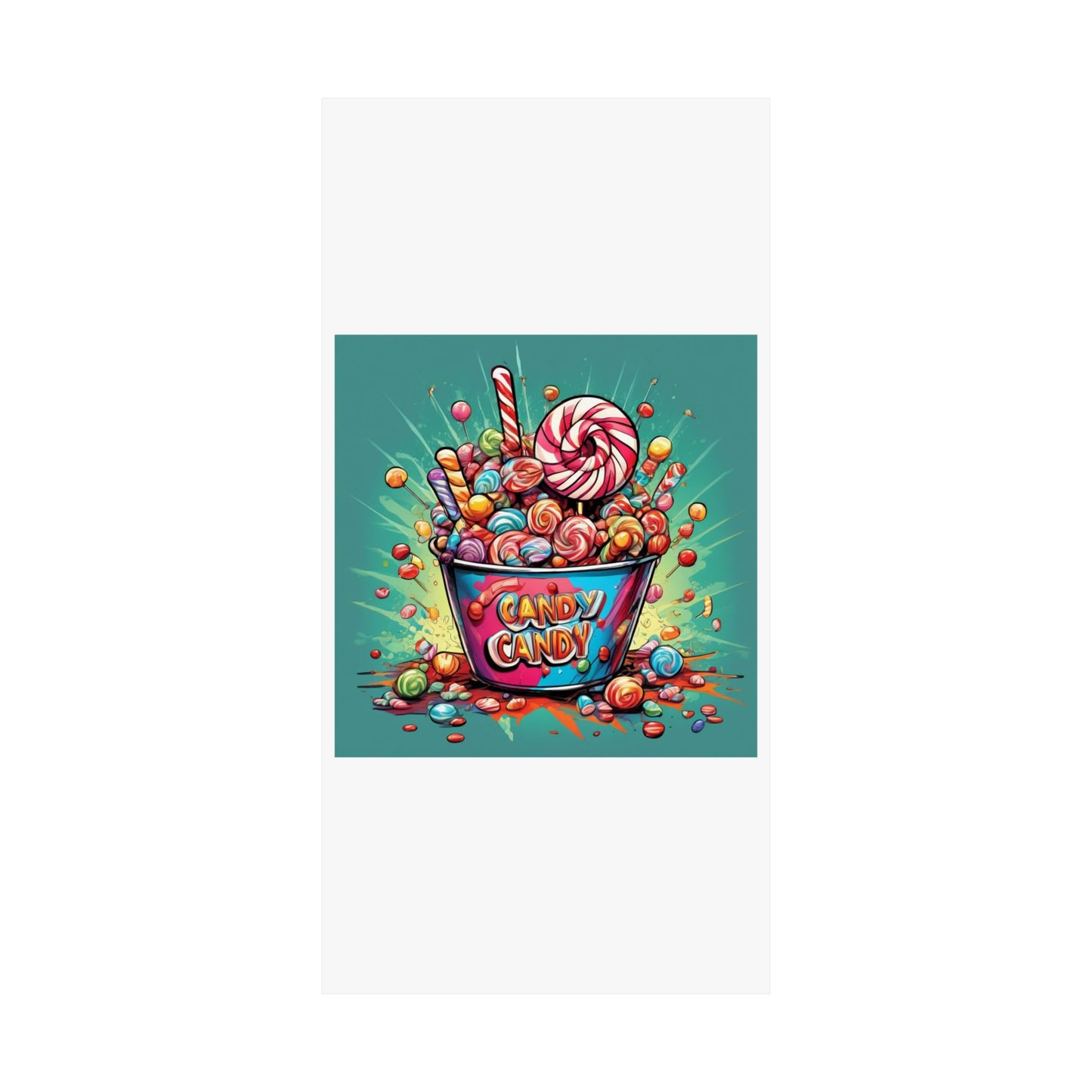 Holiday Candy Bucket Sweets Gift Art Poster