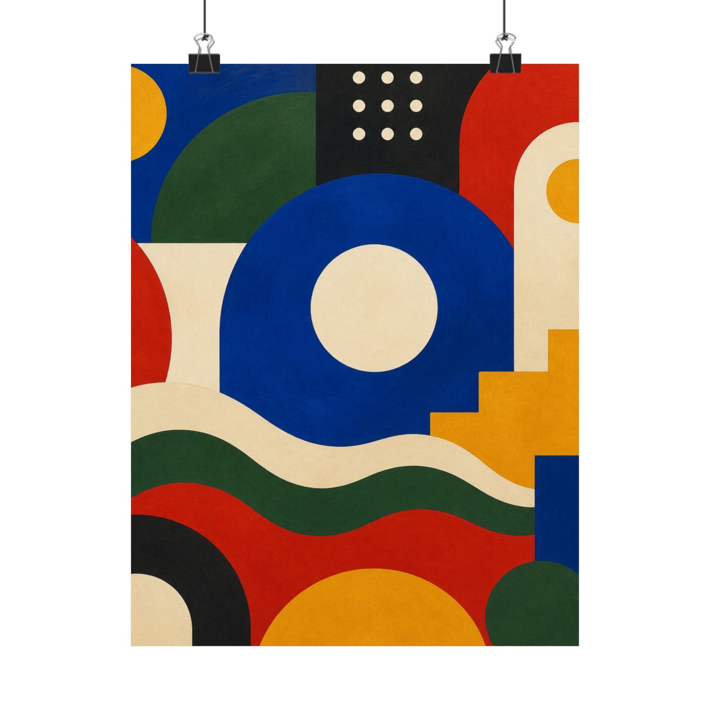 Bold Geometric Balance Abstract Art Poster