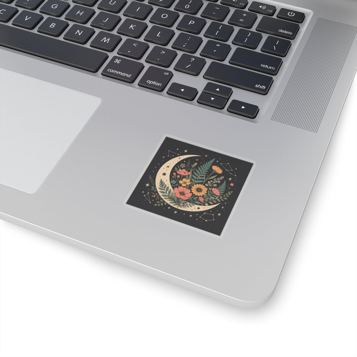 Celestial Wildflower Crescent Moon Botanical Sticker