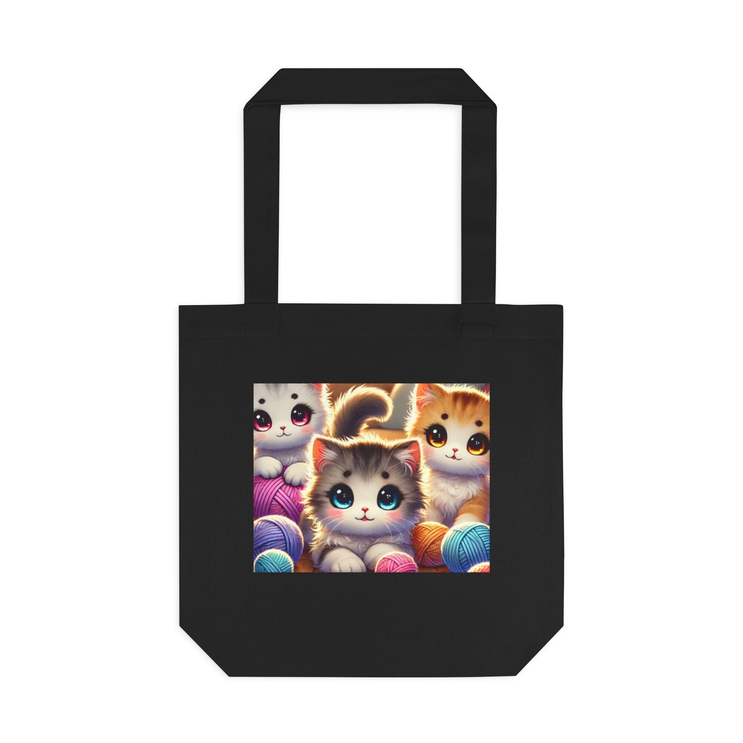 Cozy Yarn Kittens Cute Cat Lover Knitting Tote Bag for Crafters