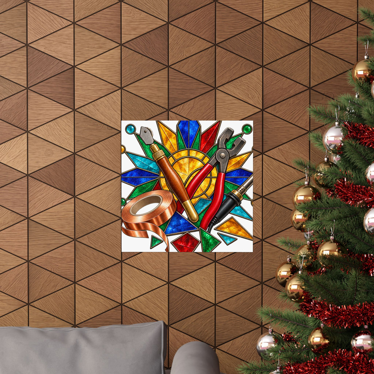 Stained Glass Workshop Tools Poster