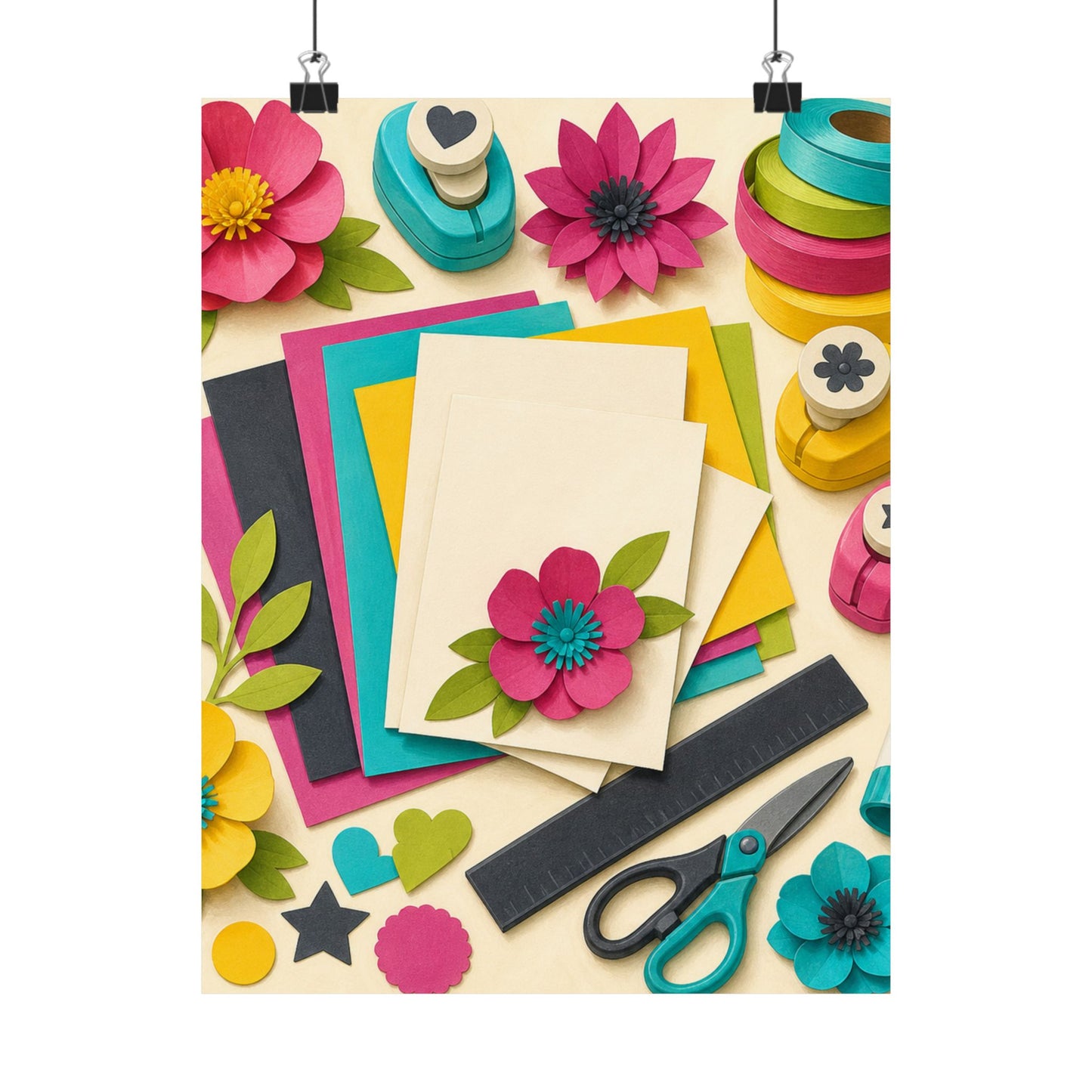 Bright Paper Crafting Hobby Poster
