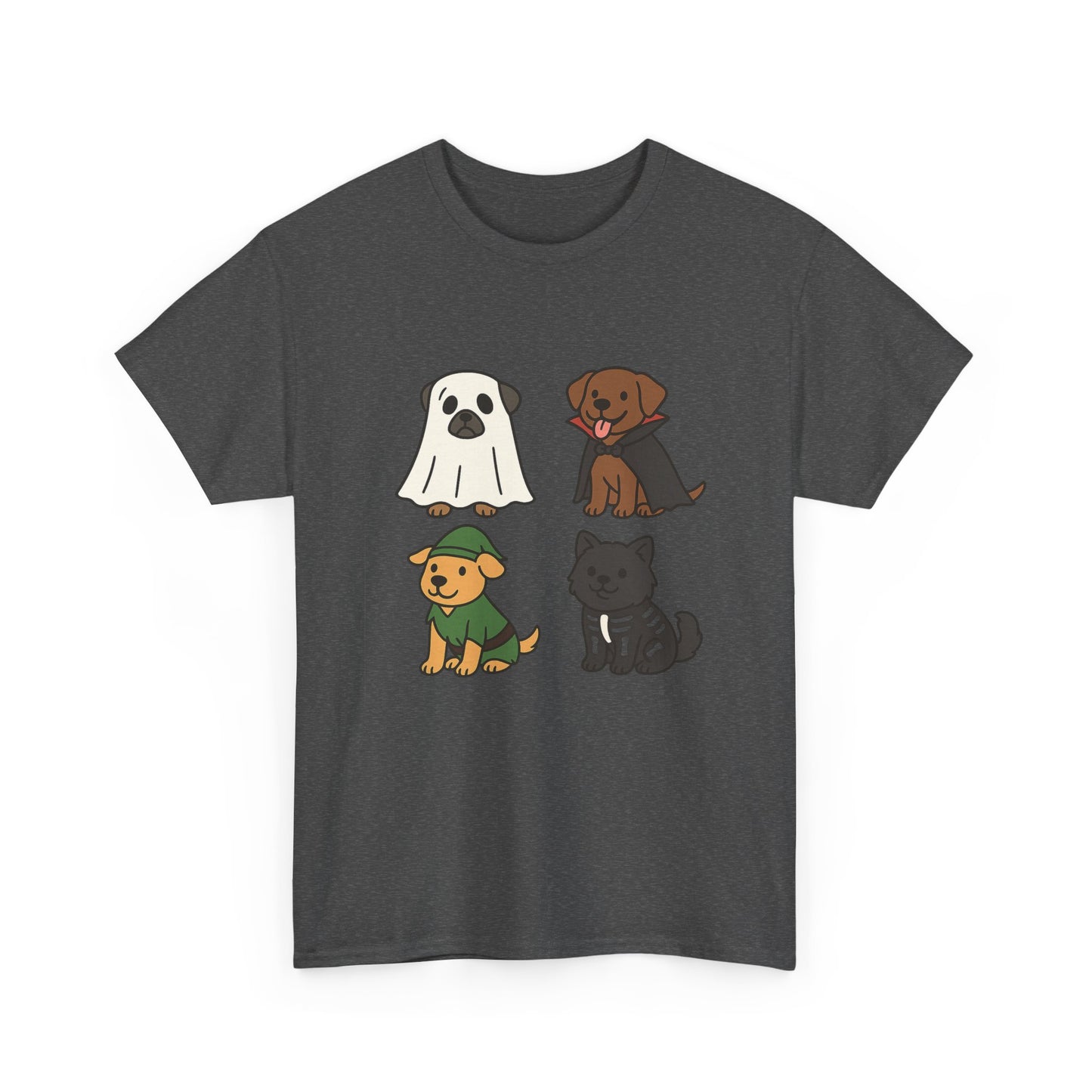 Cute Pet Ghosts Unisex Heavy Cotton Tee - Dog Lover T-Shirt, Animal Tee, Halloween Shirt, Gift for Pet Owners, Funny Retriver