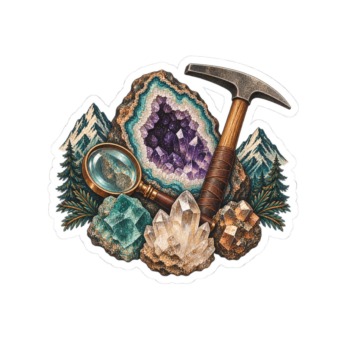 Vintage Geode and Rockhounding Field Kit Sticker