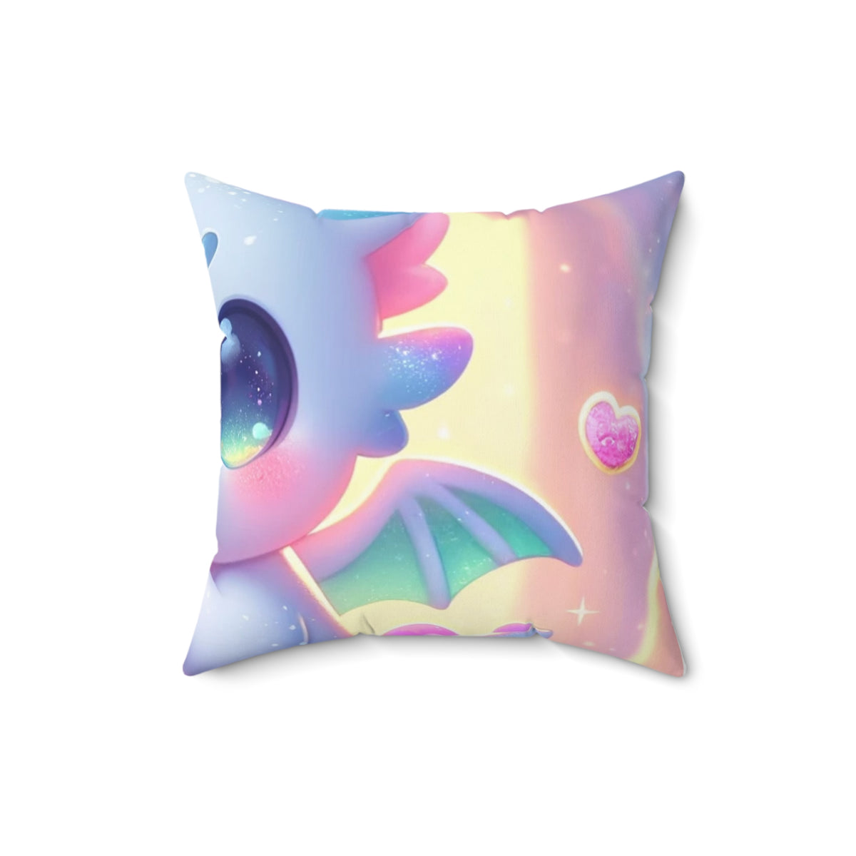 Pastel Treasure Dragon Kawaii Fantasy Decorative Pillow