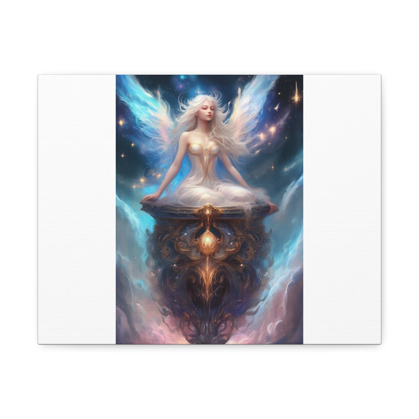 Celestial Winged Meditation Fantasy Portrait Canvas