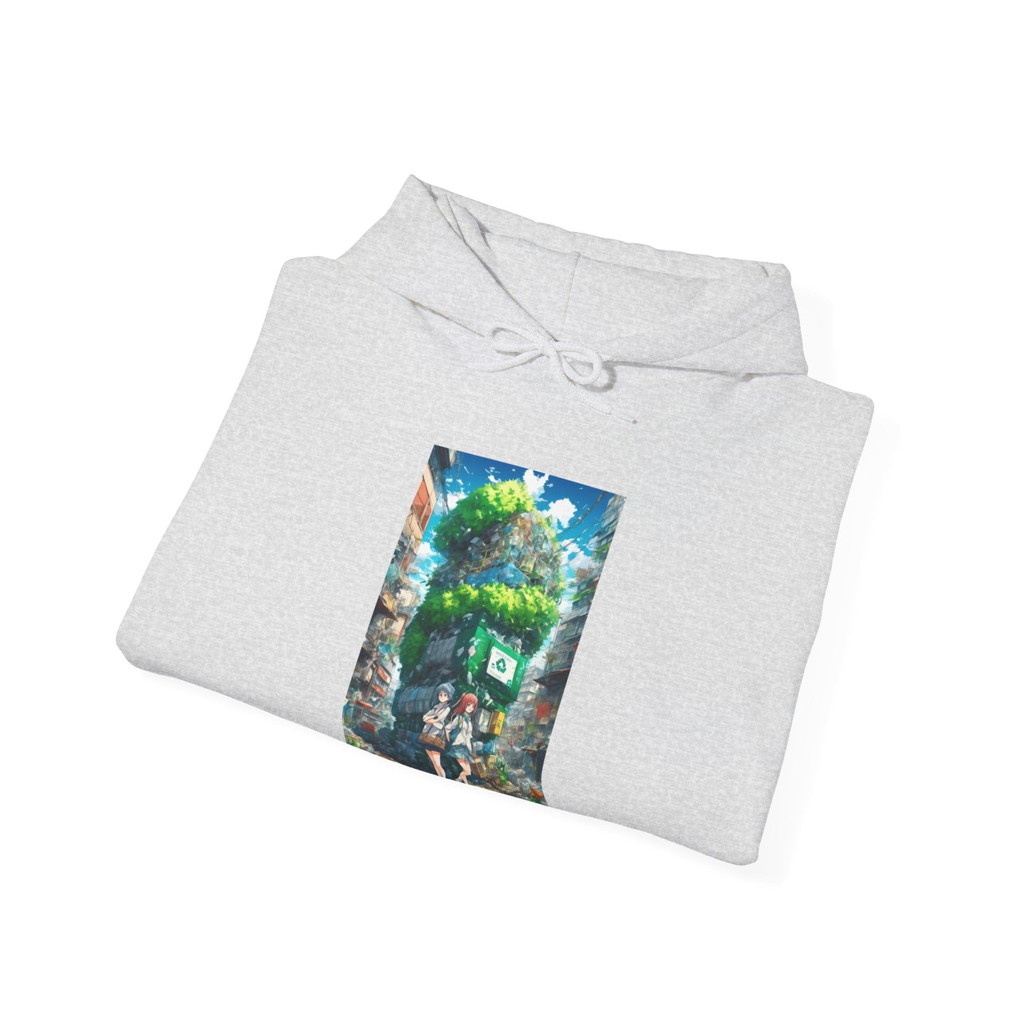 Urban Recycling Anime Friends Eco Graphic Hoodie