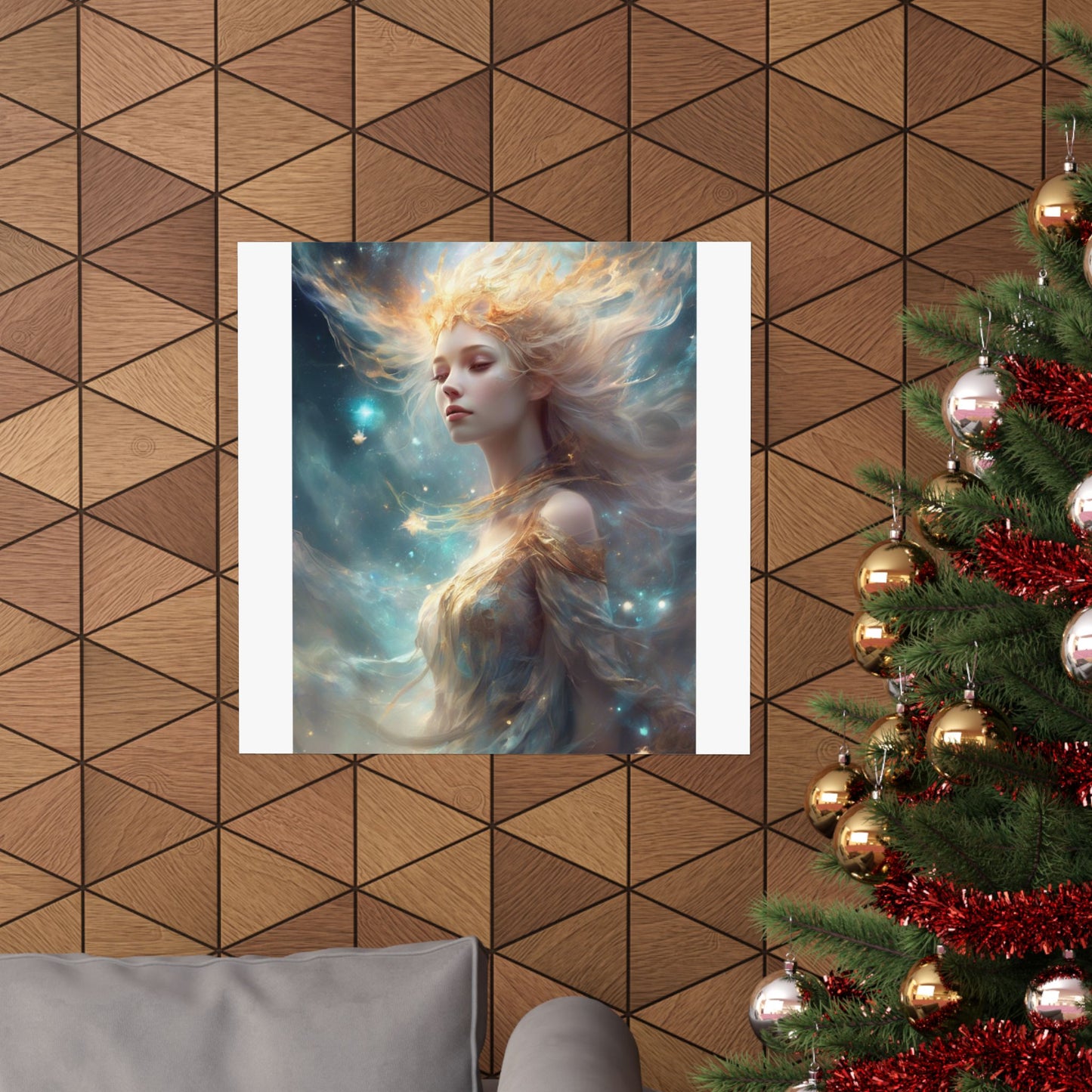 Solar Celestial Spirit Fantasy Portrait Poster