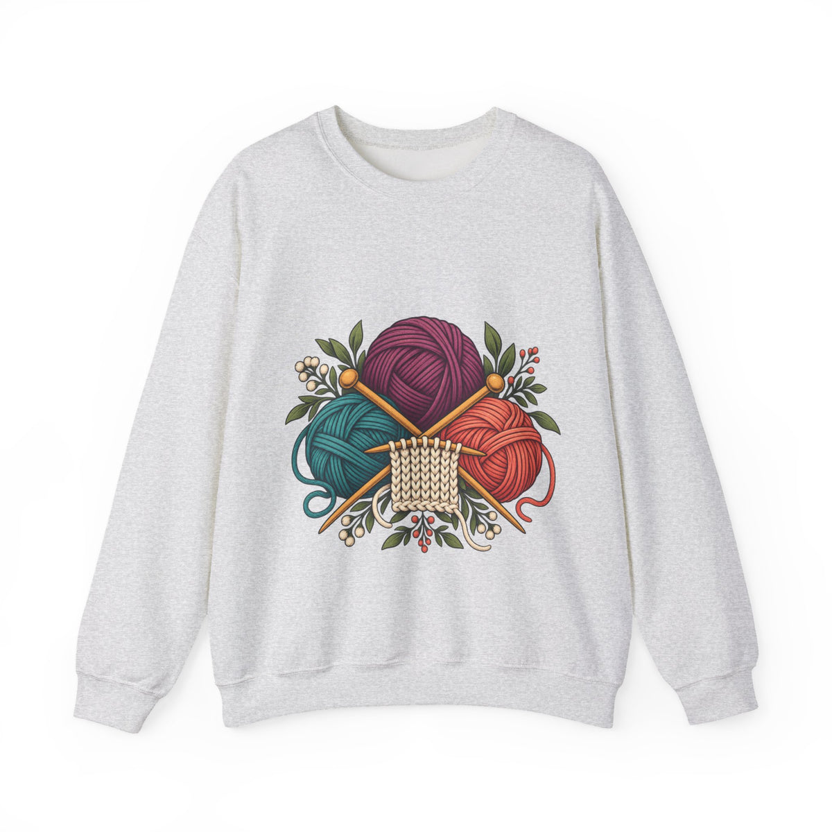 Retro Yarn and Knitting Botanical Art Sweatshirt