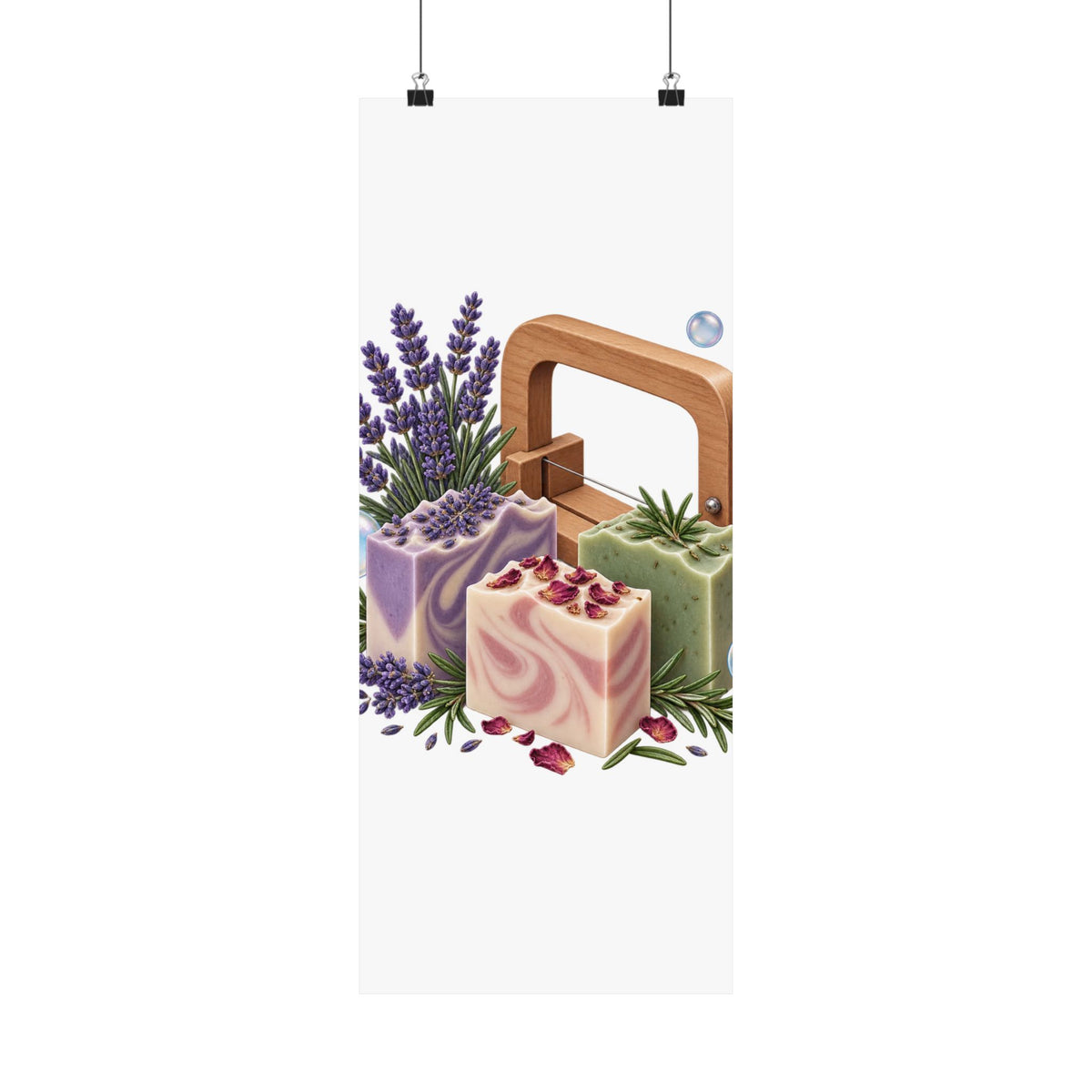 Botanical Soap Making Lavender and Herbs Poster