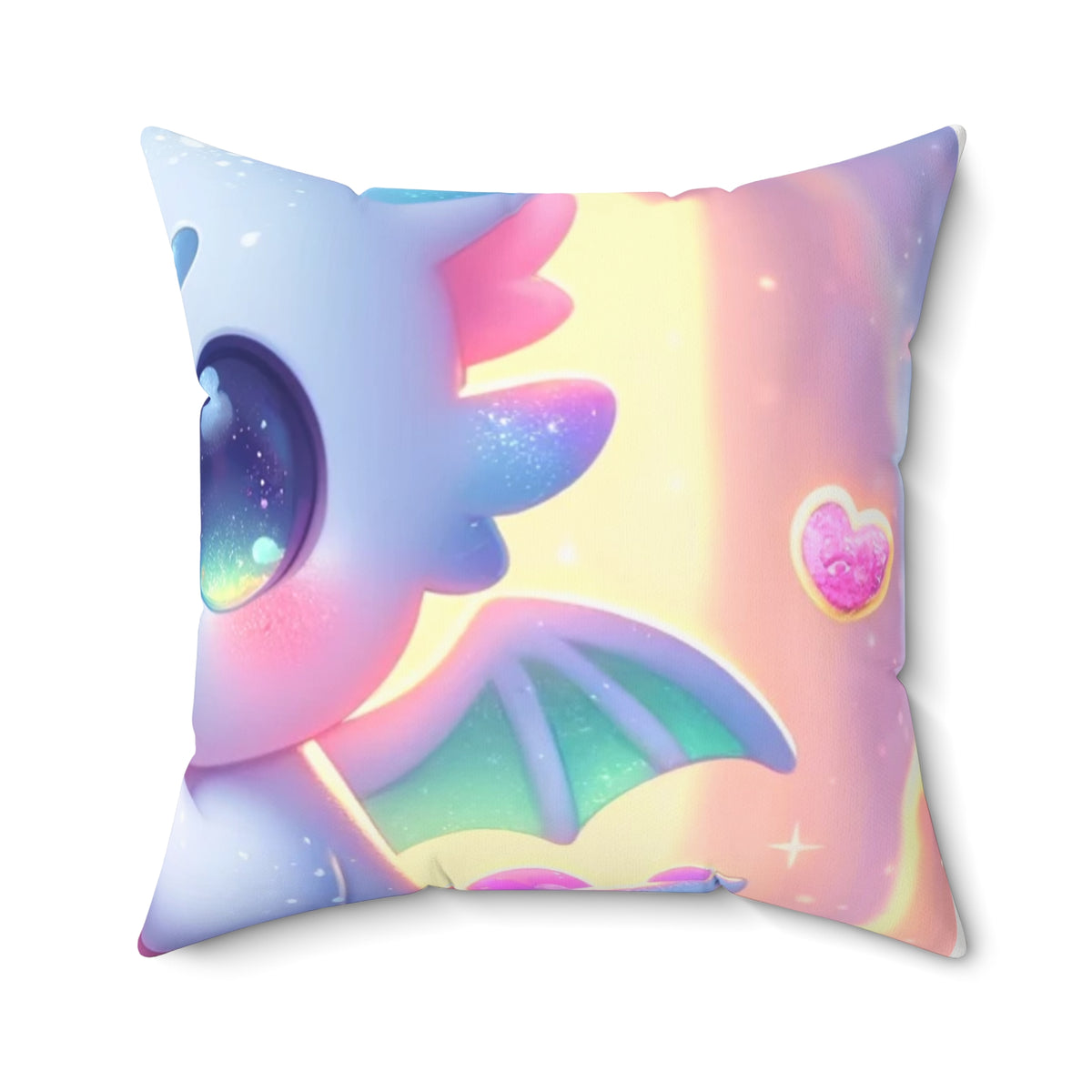Pastel Treasure Dragon Kawaii Fantasy Decorative Pillow
