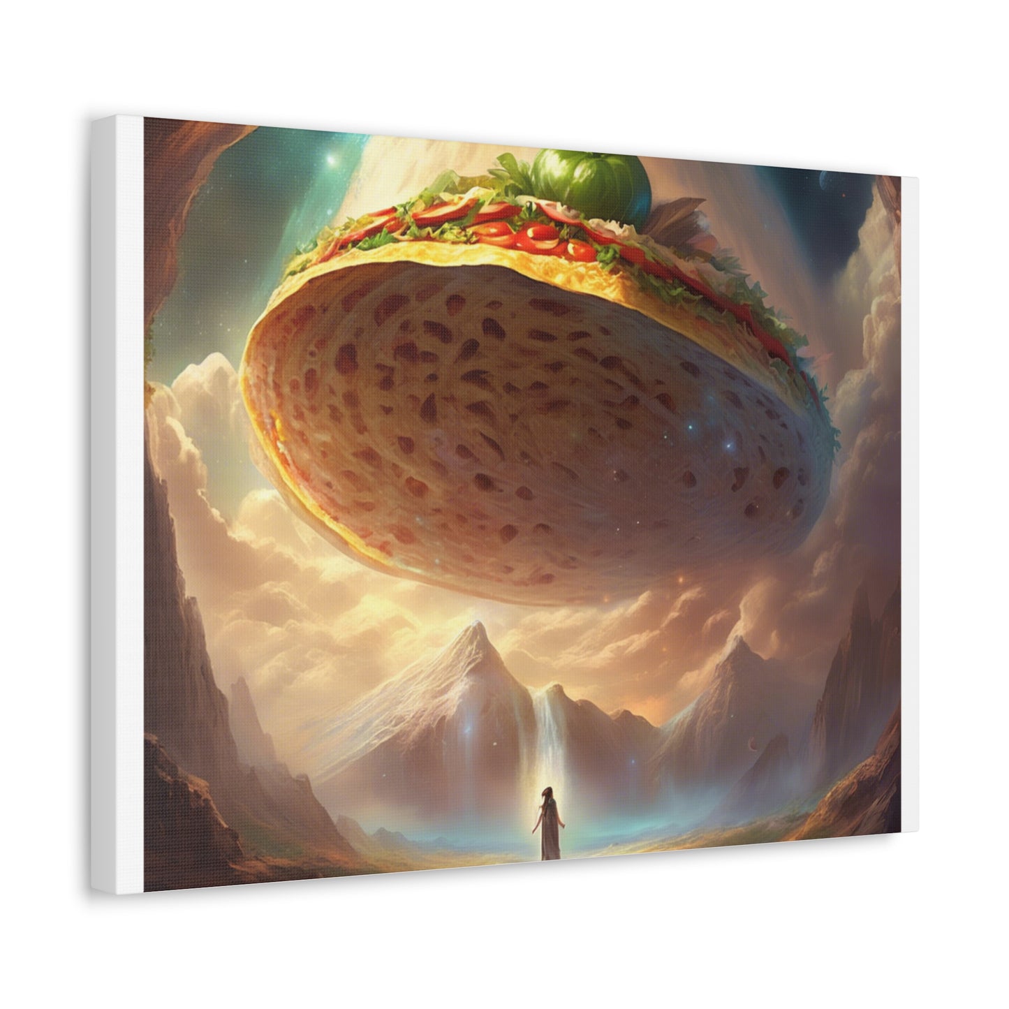 Cosmic Taco UFO Surreal Food Fantasy Art Canvas
