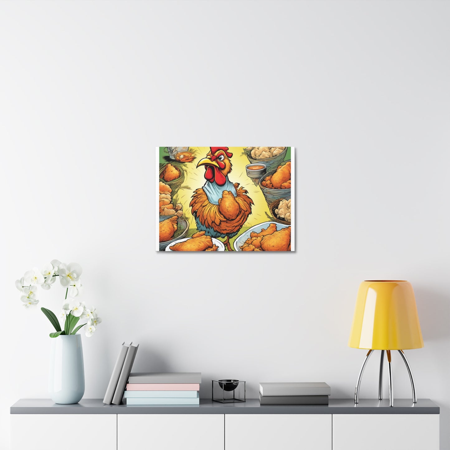 Funny Chicken Fried Food Comfort Food Art Canvas
