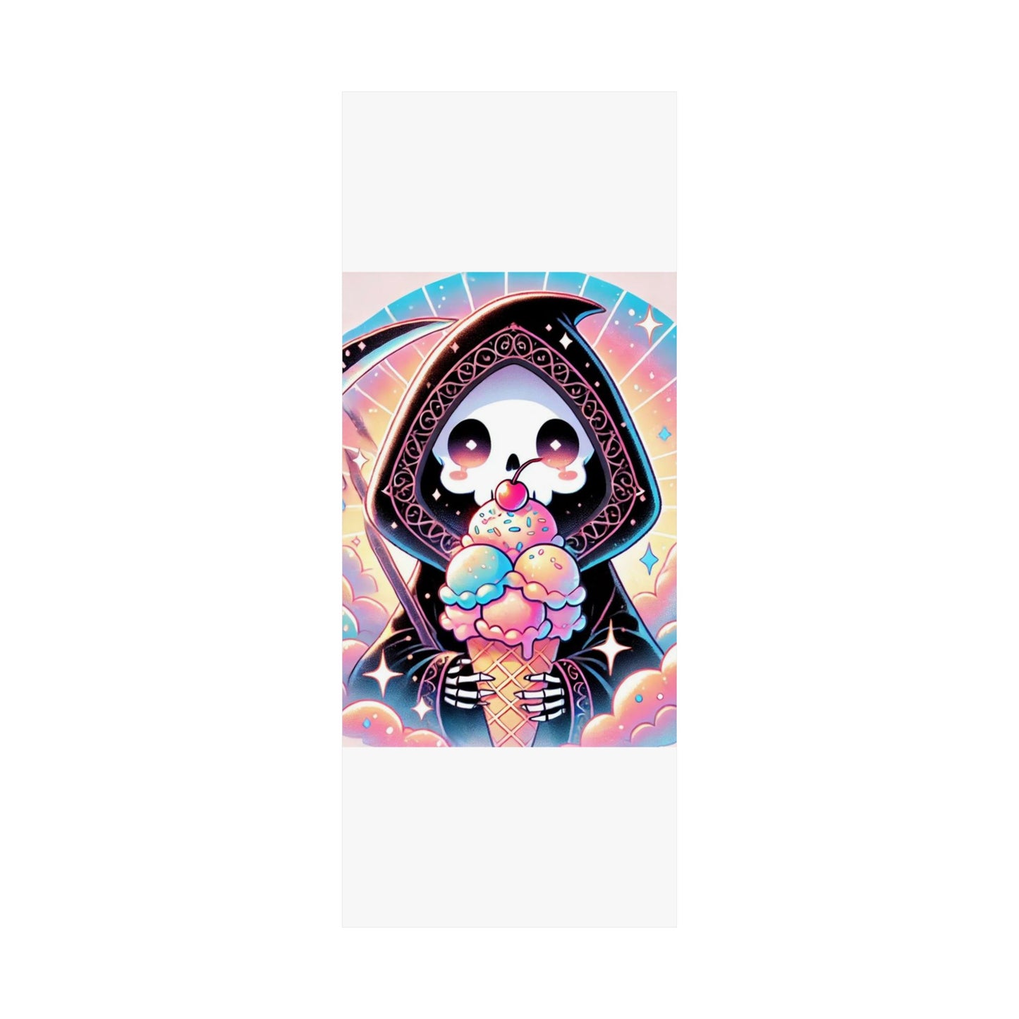 Cute Grim Reaper Ice Cream Pastel Novelty Poster