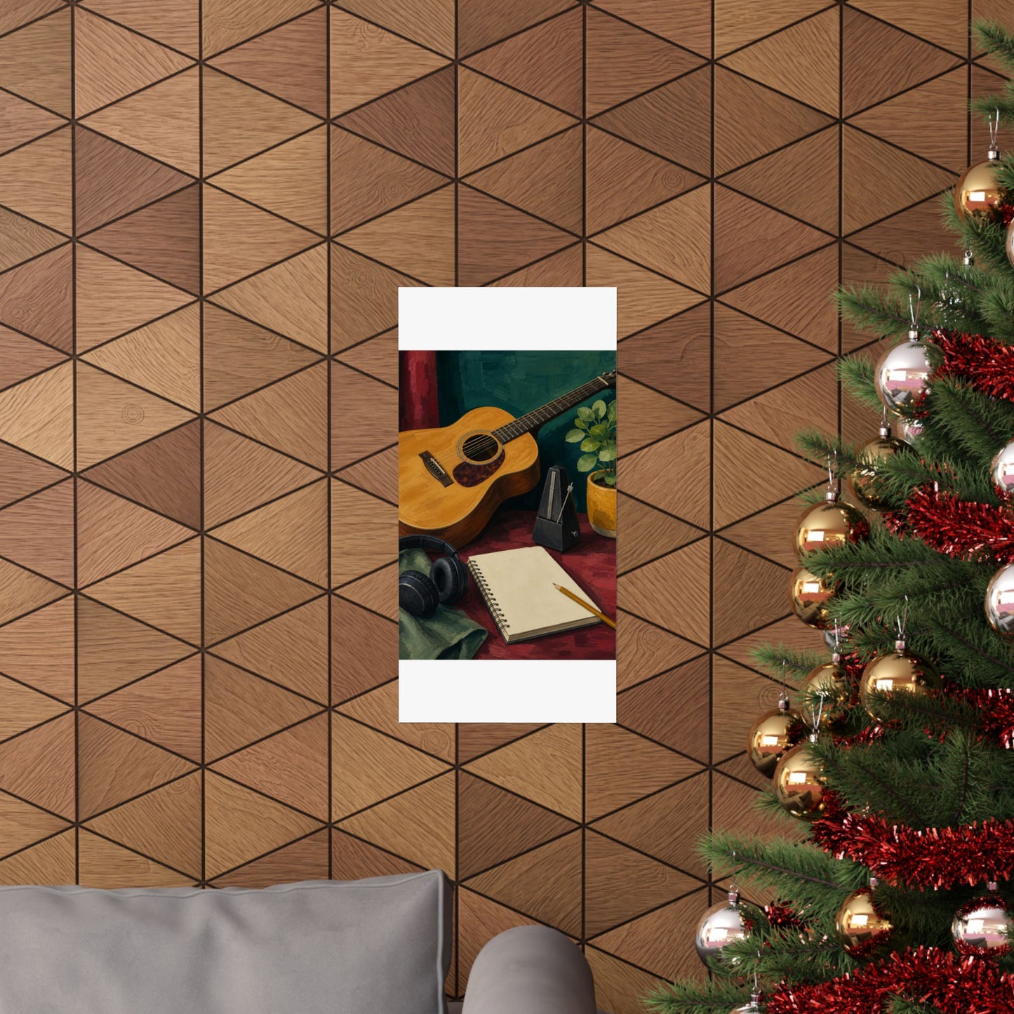 Cozy Acoustic Music Practice Art Poster