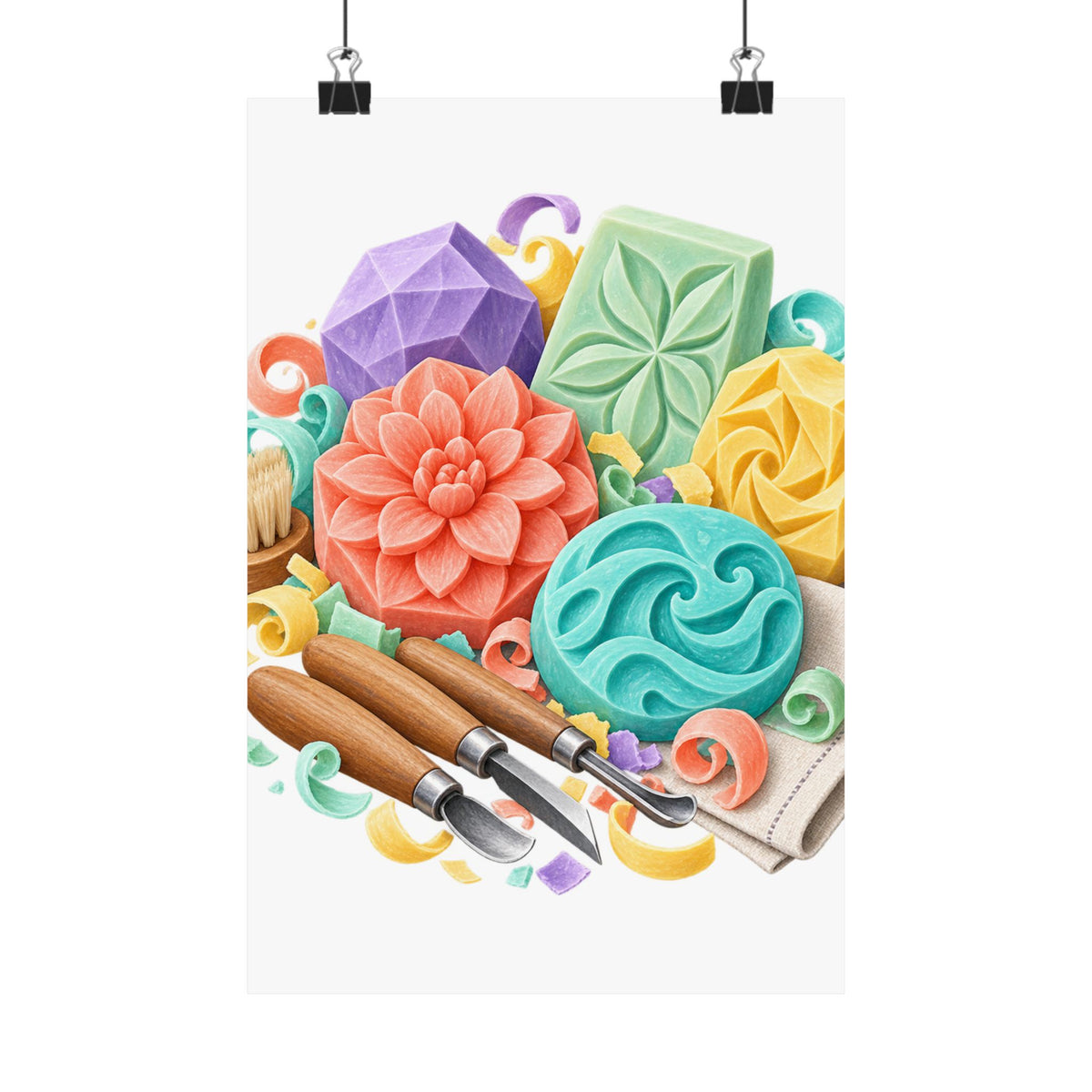 Colorful Soap Carving Workshop Poster