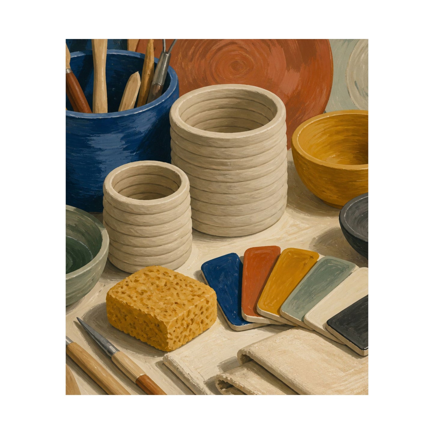 Handbuilt Ceramics Studio Art Poster