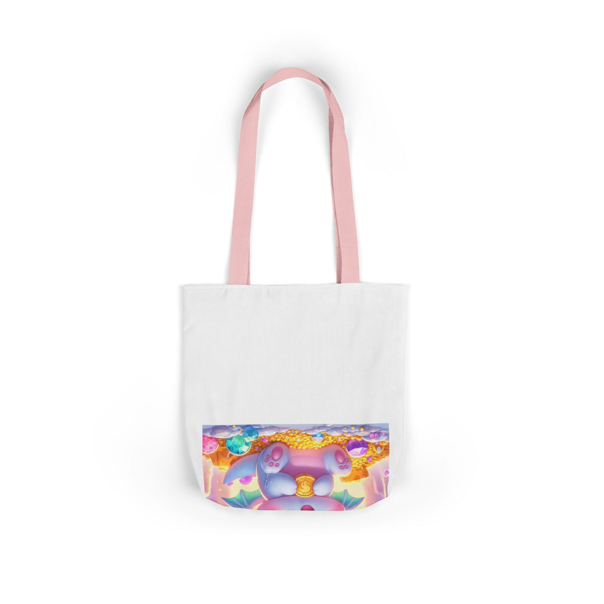 Pastel Treasure Dragon Kawaii Fantasy Canvas Tote Bag