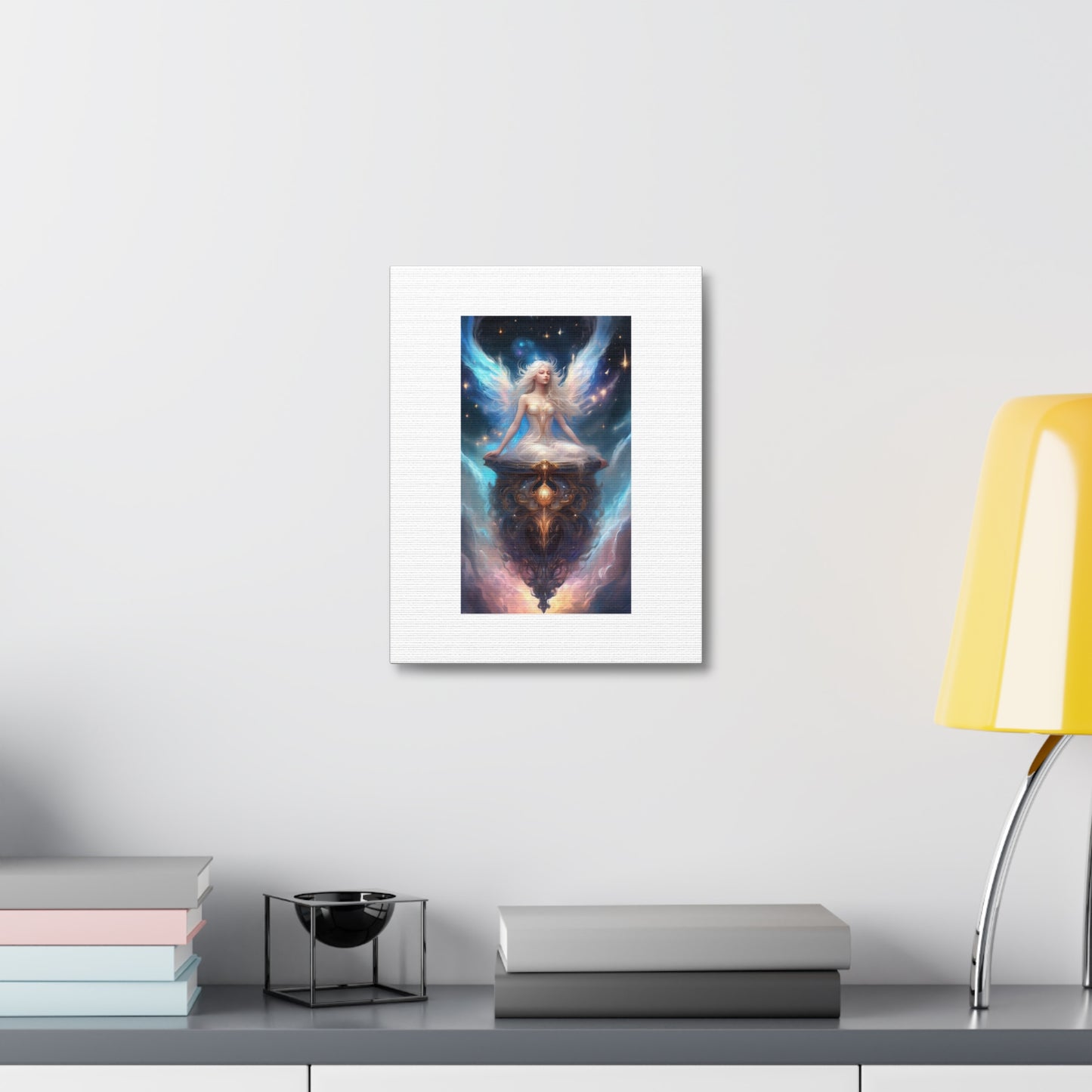 Celestial Winged Meditation Fantasy Portrait Canvas