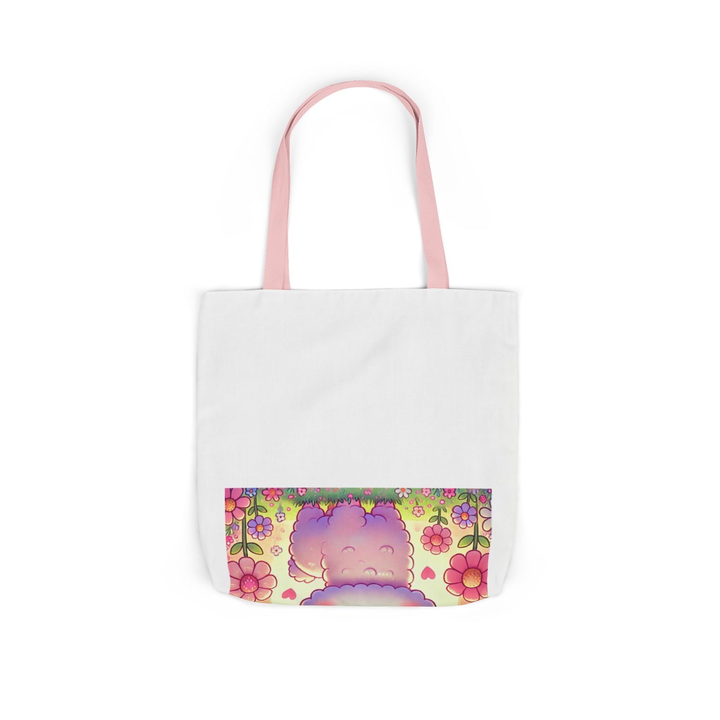 Pastel Floral Alpaca Garden Kawaii Canvas Tote Bag