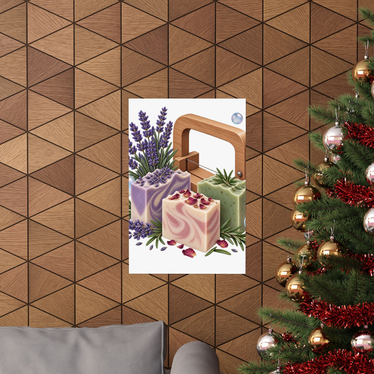 Botanical Soap Making Lavender and Herbs Poster