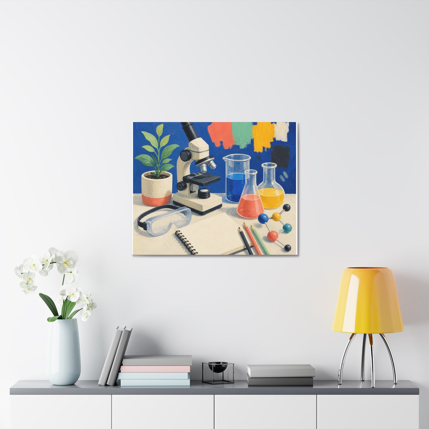 Colorful Science Lab Learning Art Canvas Art