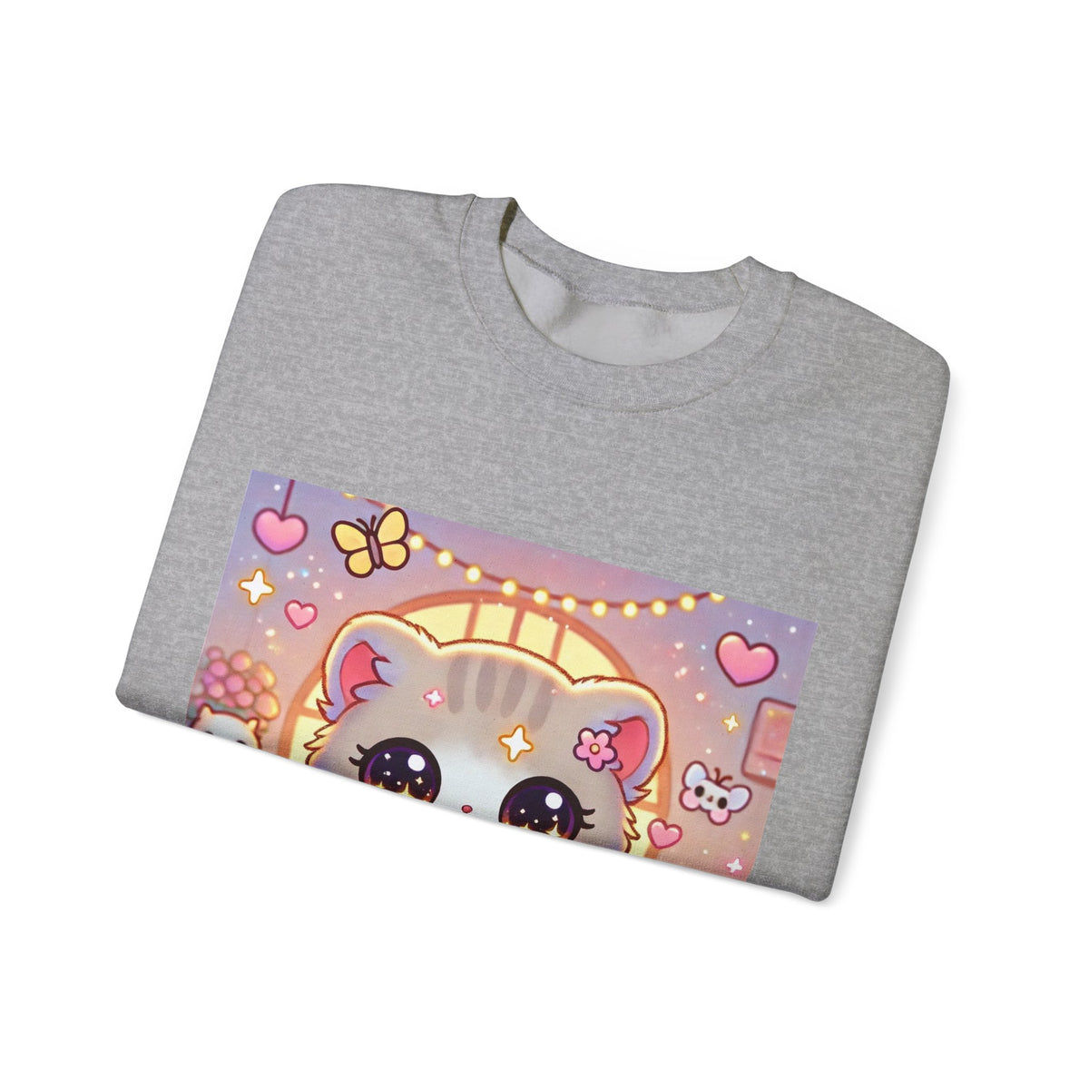 Cozy Kawaii Knitting Cat Pastel Yarn Sweatshirt