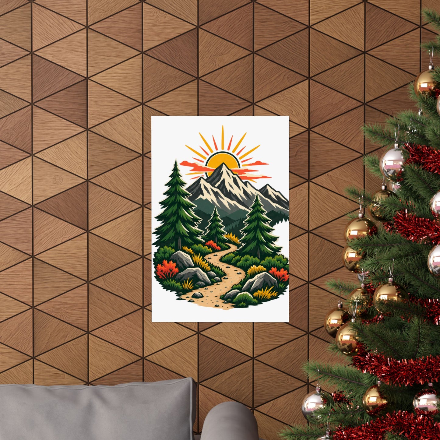 Sunrise Mountain Trail Outdoor Adventure Poster