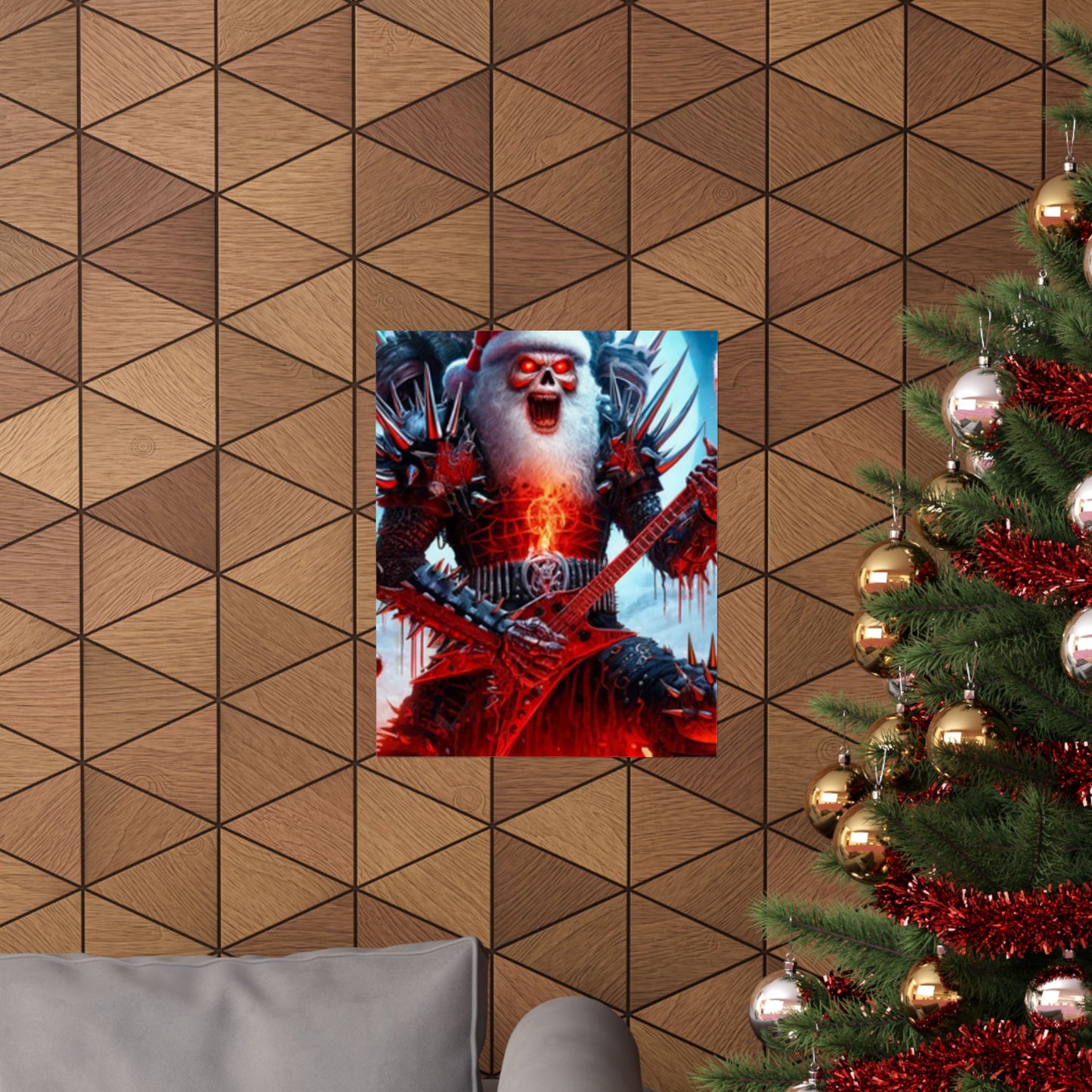 Heavy Metal Santa Holiday Concert Music Room Poster