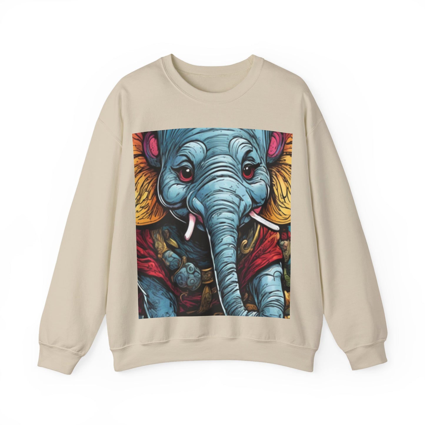 Colorful Elephant Garden Parade Cute Wildlife Art Sweatshirt