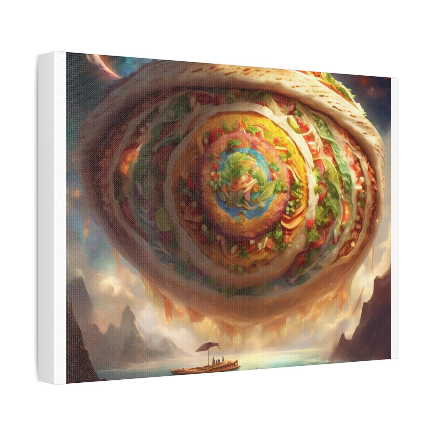 Cosmic Taco Portal Surreal Food Fantasy Art Canvas