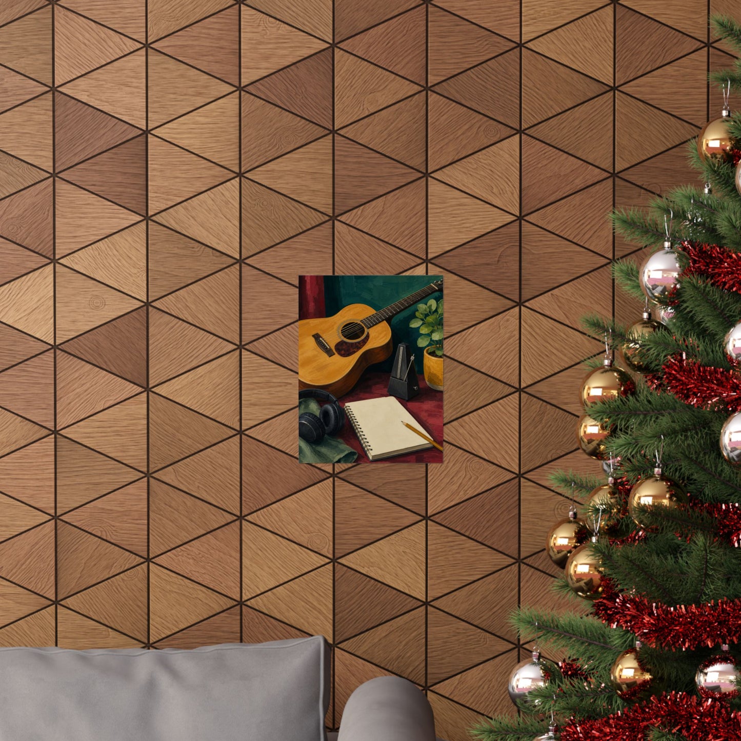 Cozy Acoustic Music Practice Art Poster