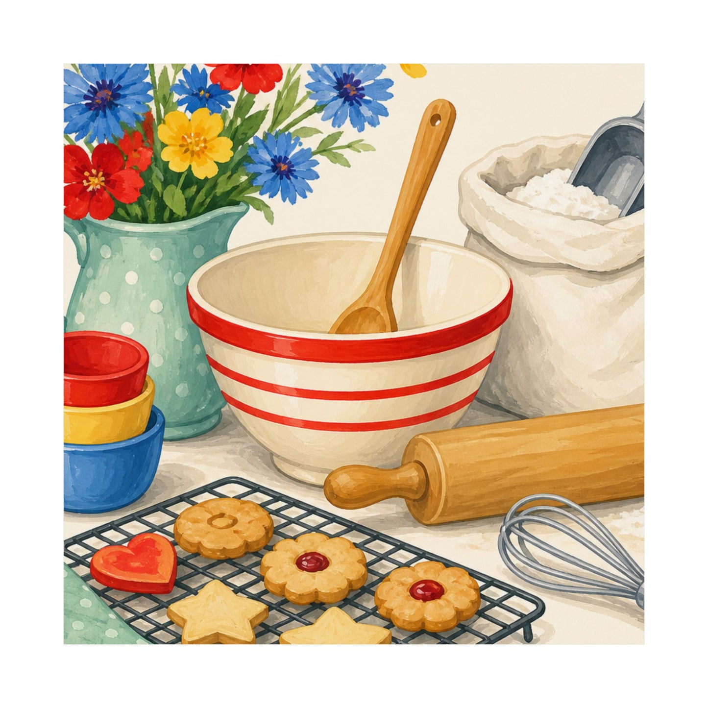 Cheerful Home Baking Hobby Poster