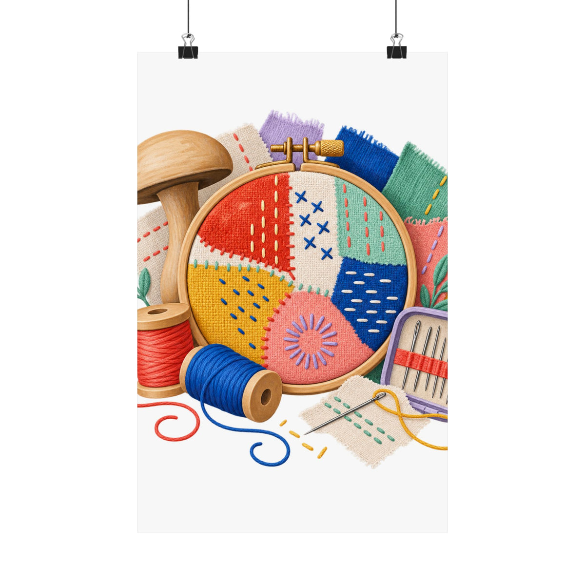 Colorful Visible Mending Workshop Poster