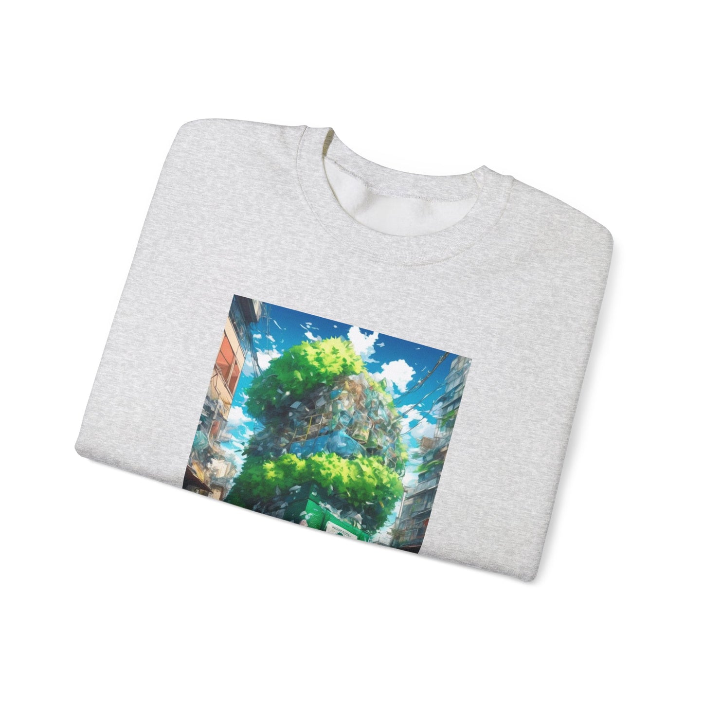 Urban Recycling Anime Friends Green City Sweatshirt
