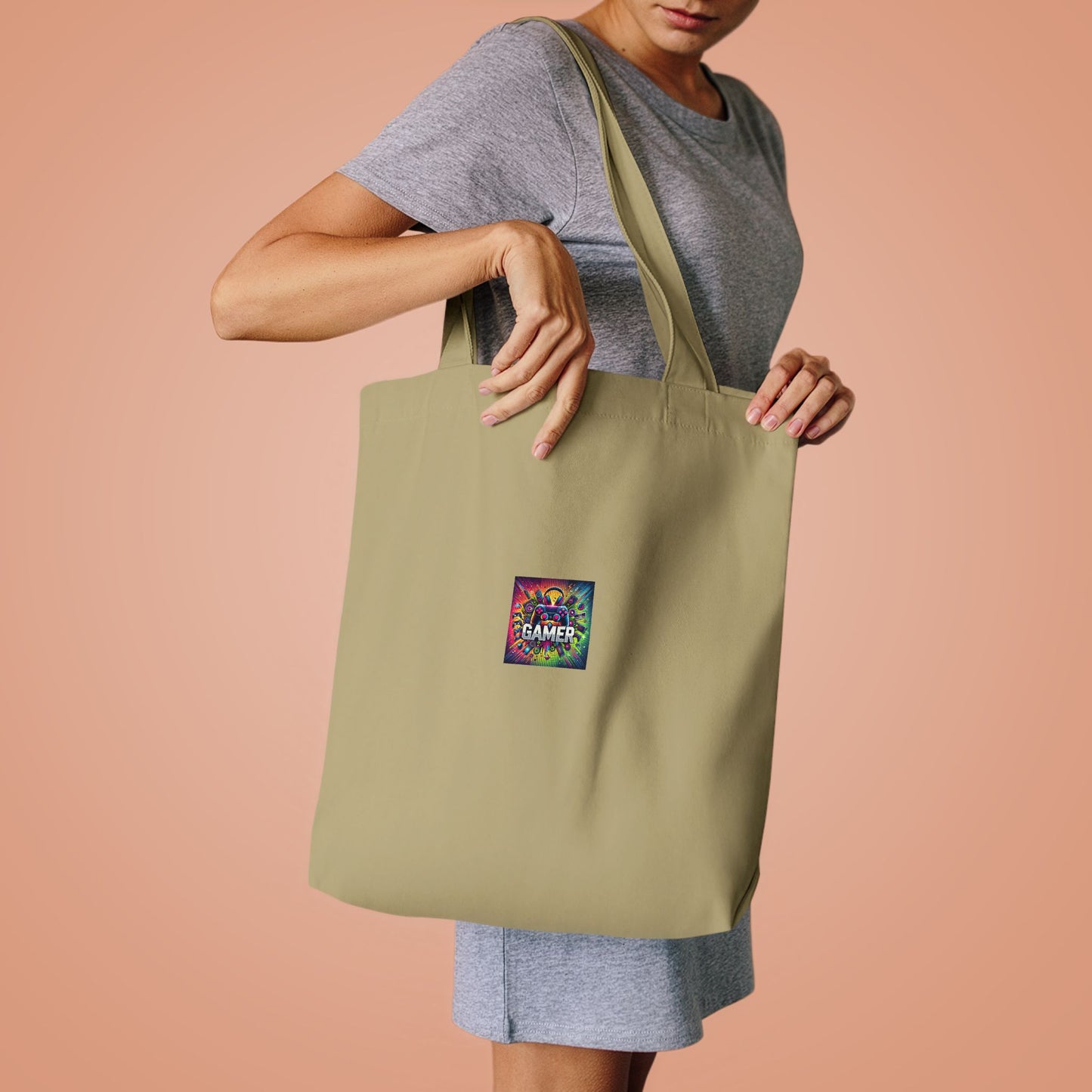 Neon Gamer Energy Retro Arcade Gaming Tote Bag Gift