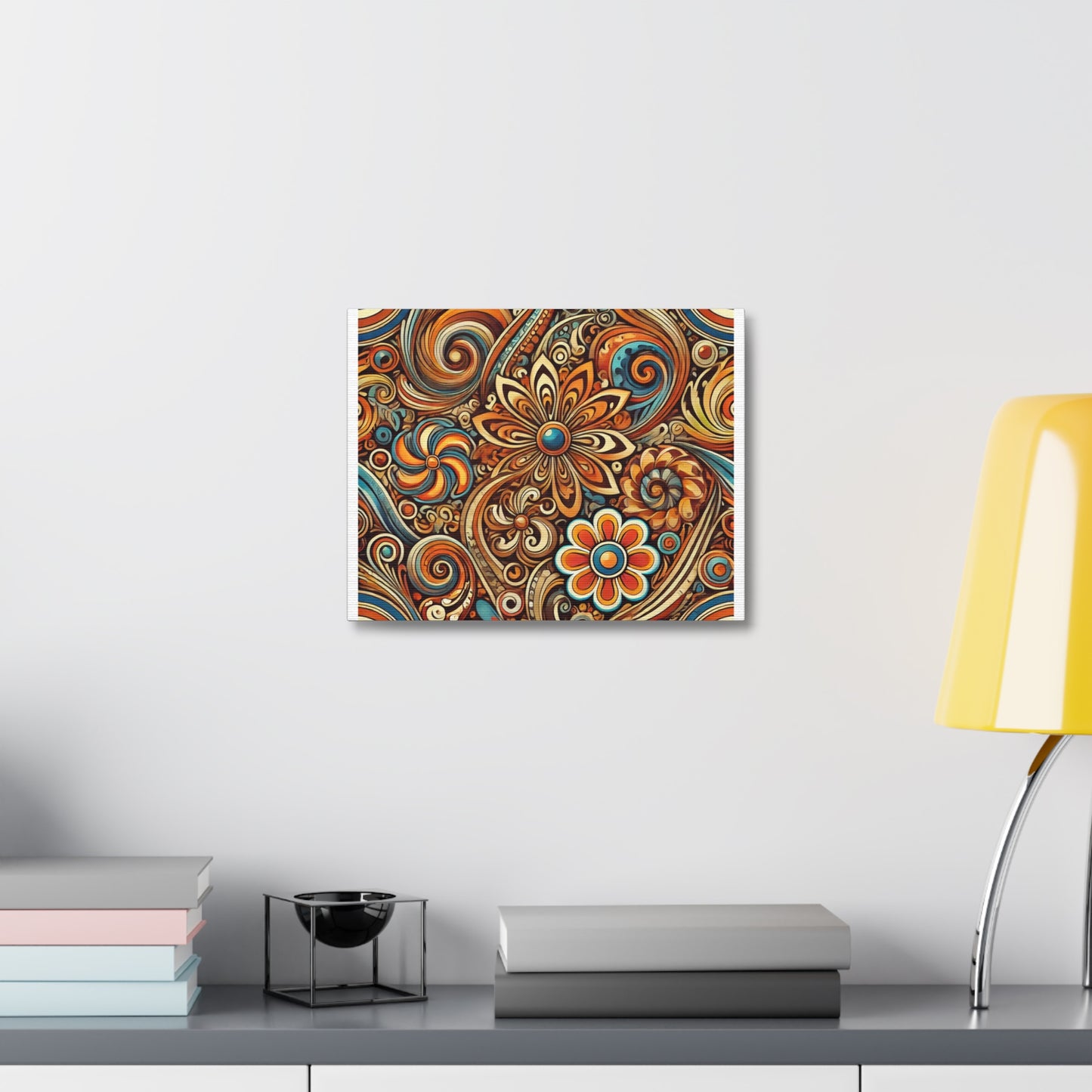 Ornate Abstract Floral Paisley Pattern Canvas