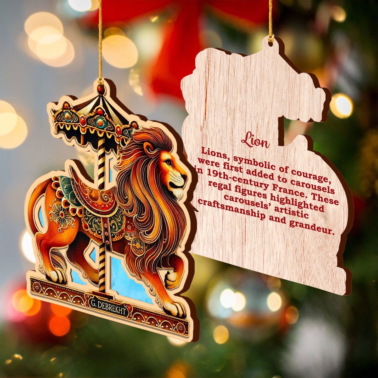 Carousel Animals Christmas Ornaments Set of 12 by G. DeBrekht - Christmas Décor - 8610104-S12