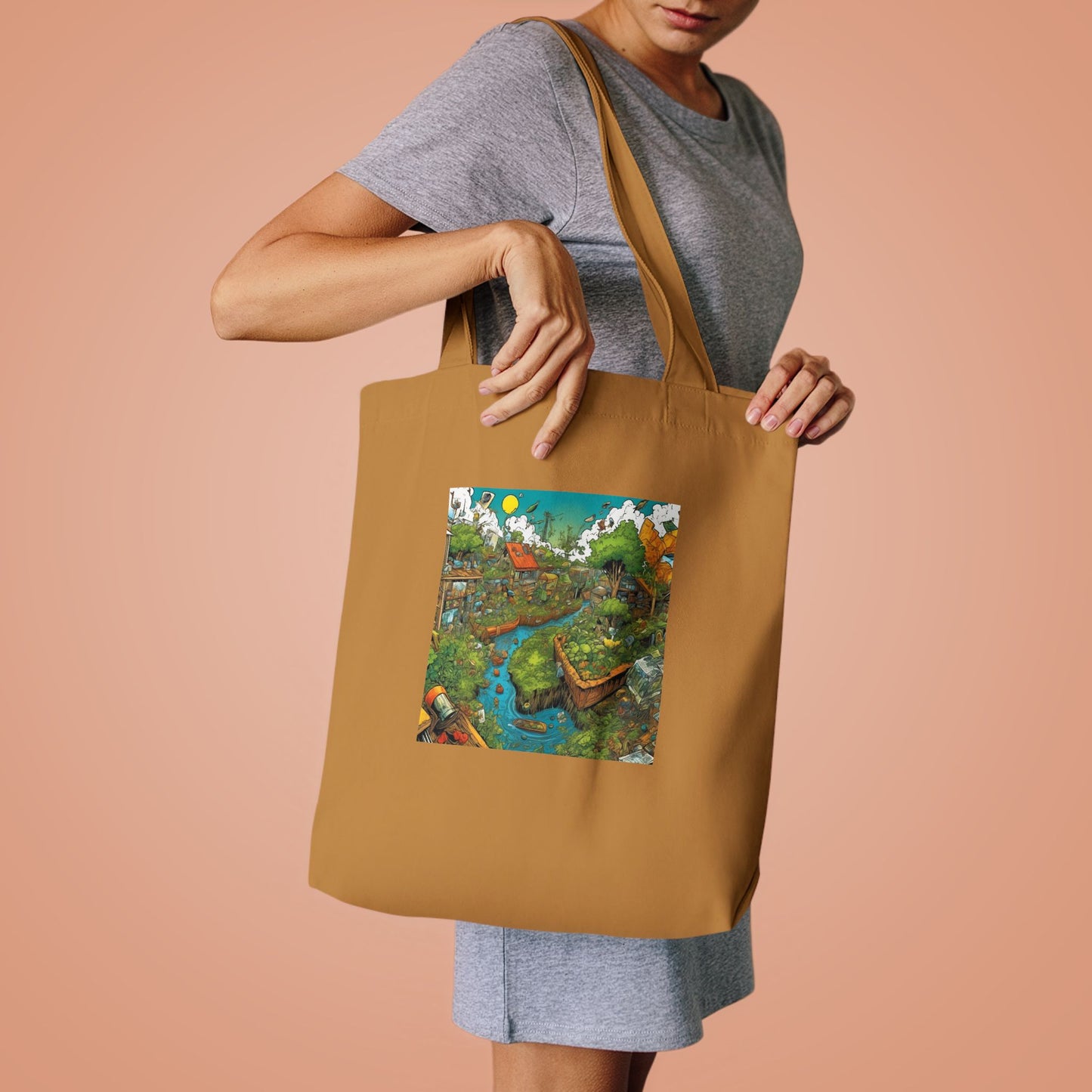 Whimsical Garden Stream Nature Gift Art Tote Bag