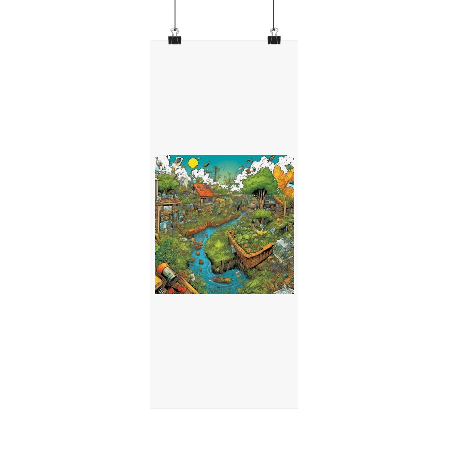 Whimsical Garden Stream Nature Gift Art Poster