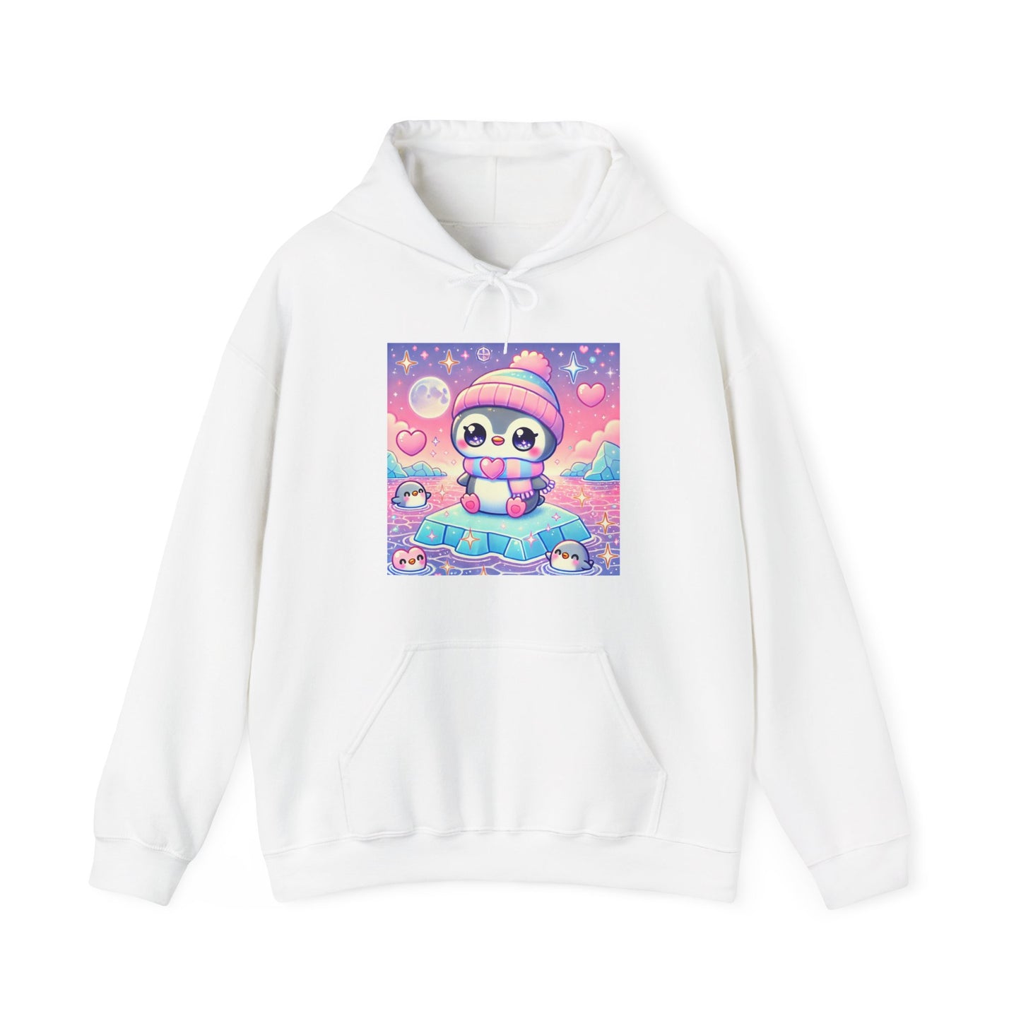 Cute Winter Penguin Ice Floe Kawaii Art Hoodie