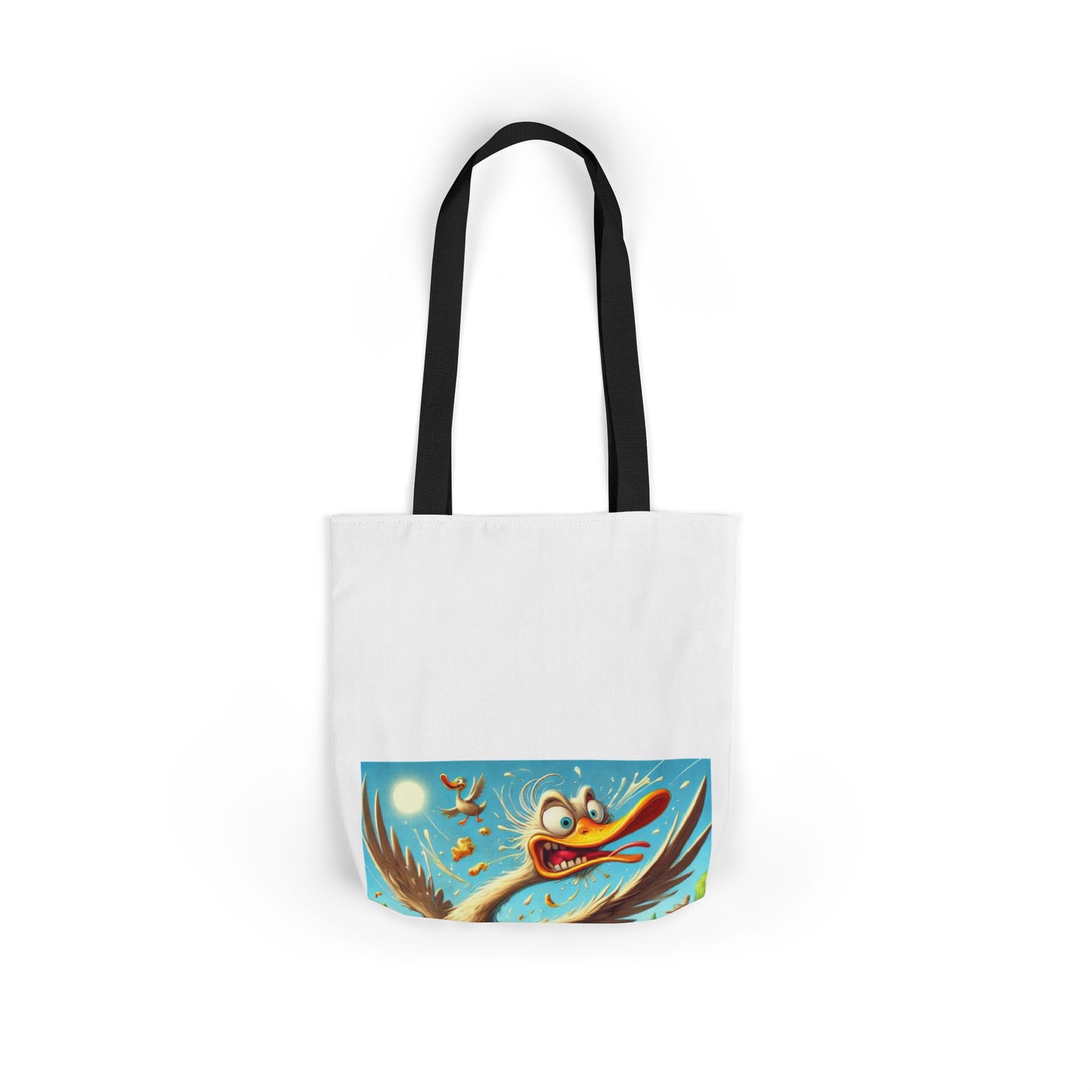 Chaotic Picnic Duck Funny Summer Canvas Tote Bag