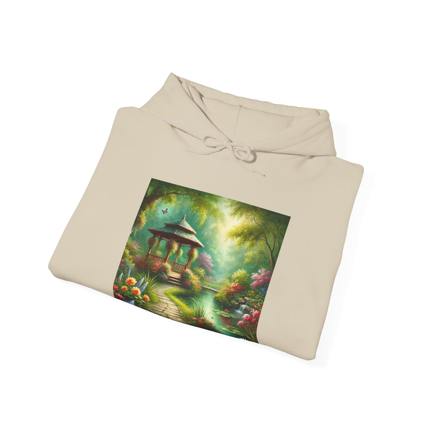Spring Garden Gazebo Floral Landscape Hoodie