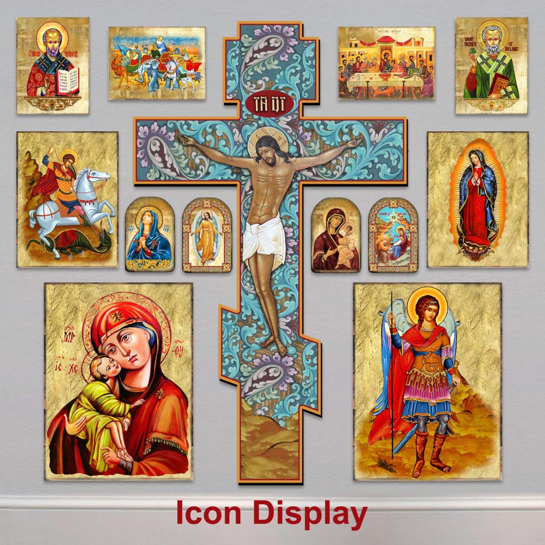Three Kings Modern Wooden Cross by D. Gelsinger - Inspirational Icon Decor - 88286-DG