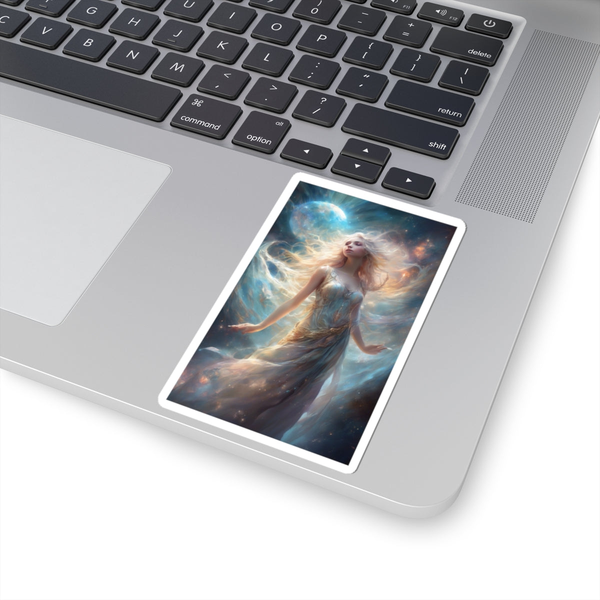 Moonlit Celestial Maiden Fantasy Portrait Sticker